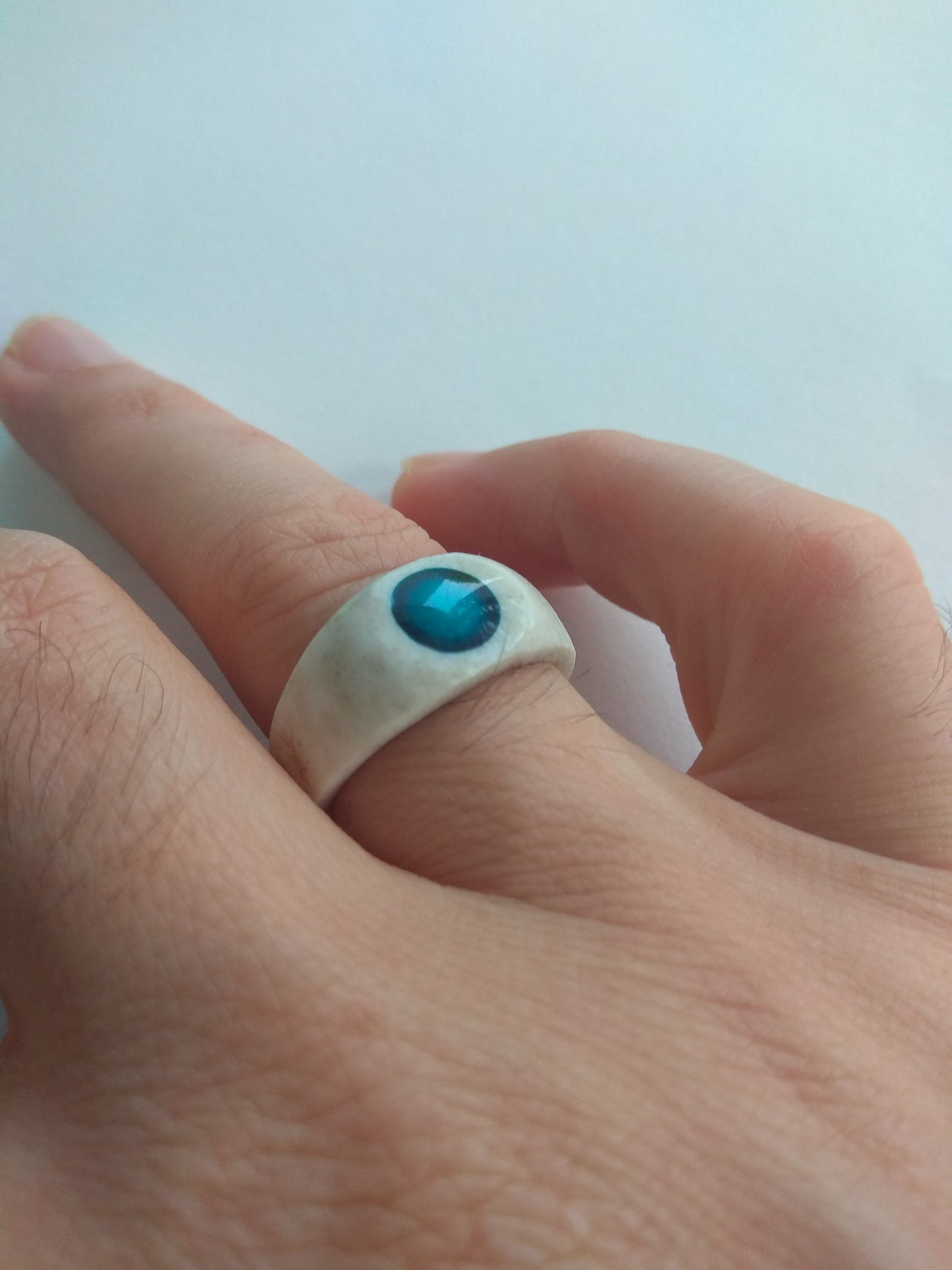 Bague cercle bleu