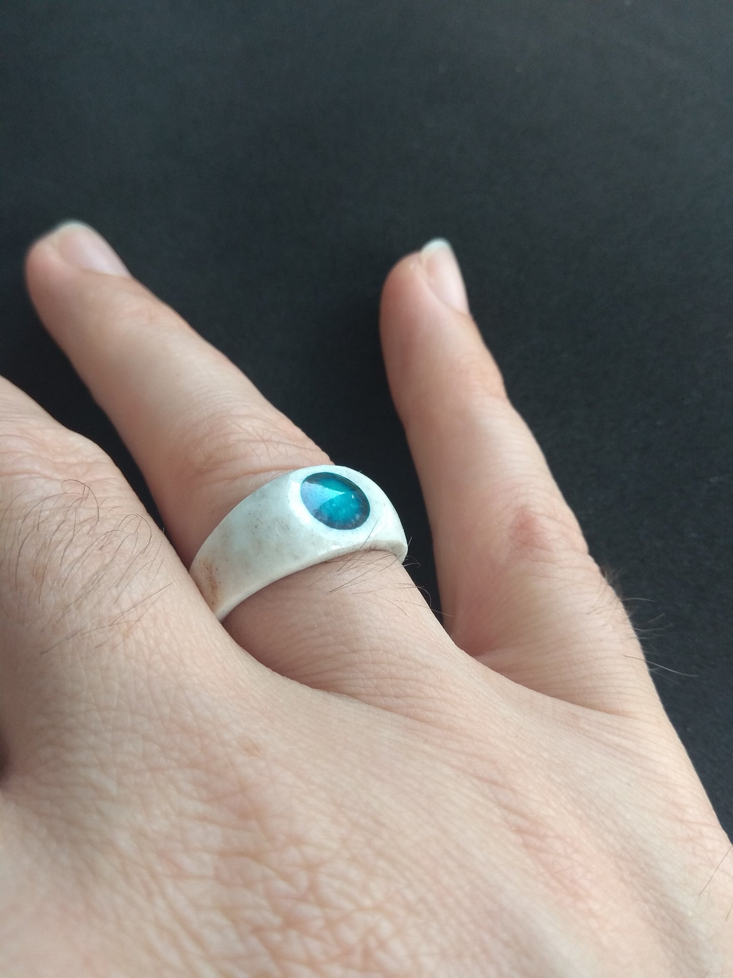 Bague cercle bleu