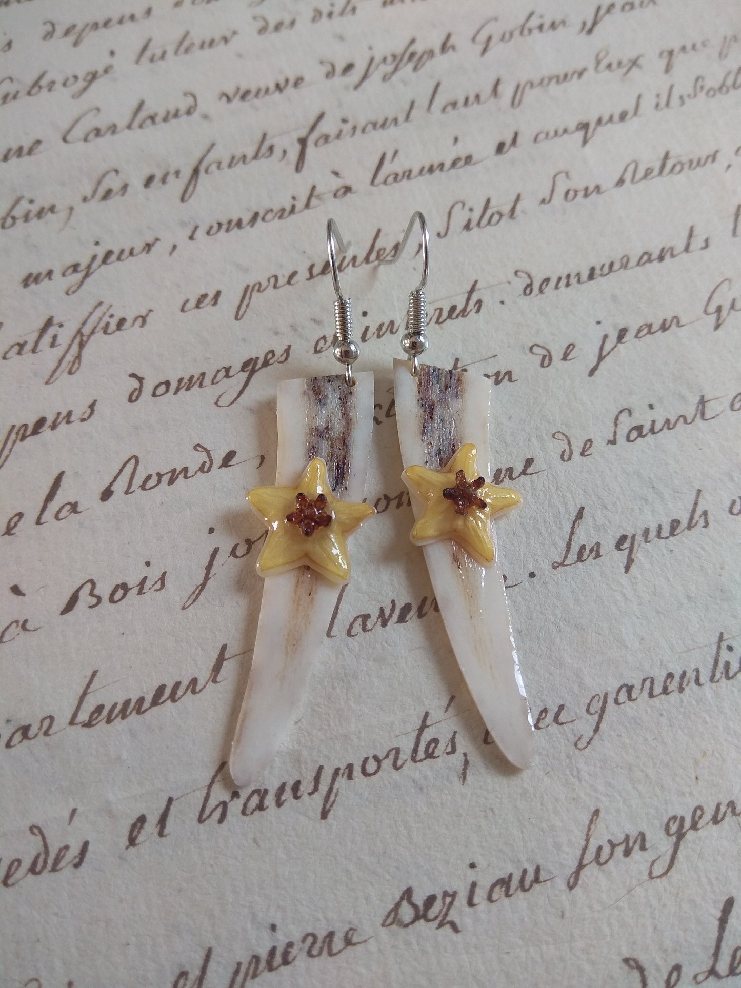 Boucles d'oreilles cerf et porcelaine