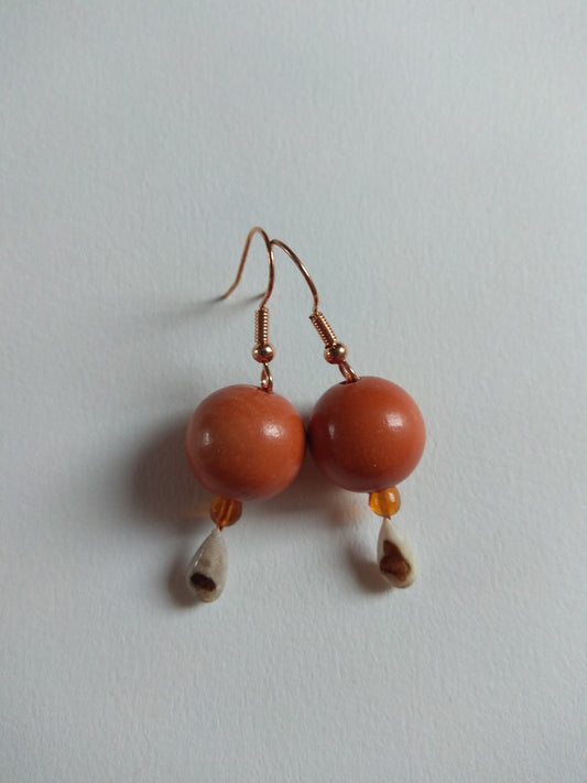 boucles d'oreilles perles et gouttes de cerf